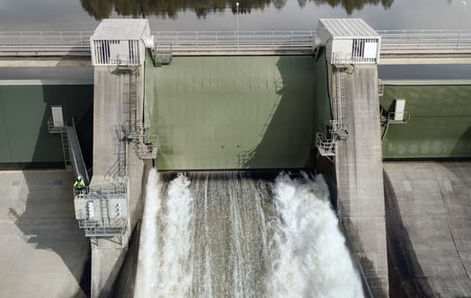 Dam gate at Stornorrfors power plant.