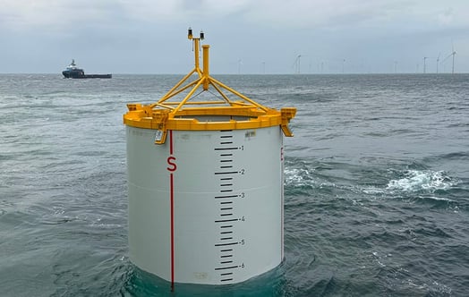 An offshore monopile.