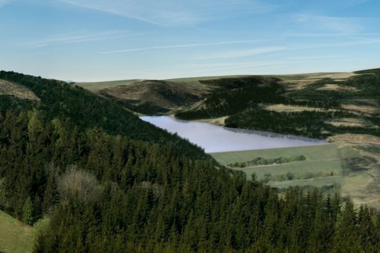 Visualisierung des Unterbeckens von PULS eingebettet in der Landschaft